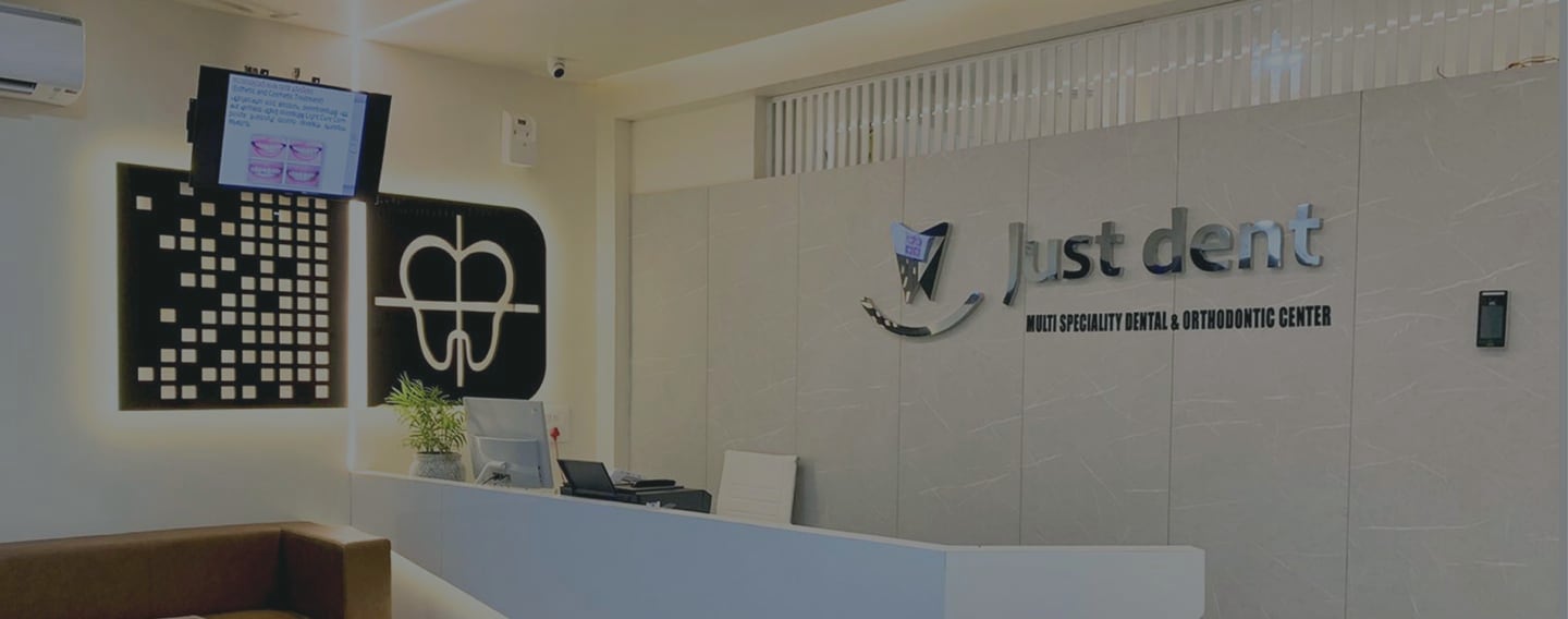 Wide view of the Just Dent reception area